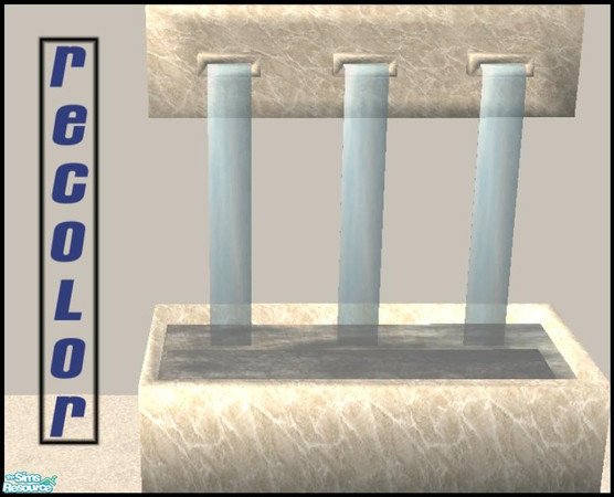 Sims 2 — Contemporary Faux Fountains - D by NewSimSimGirl — Contemporary fountain with animated water texture.