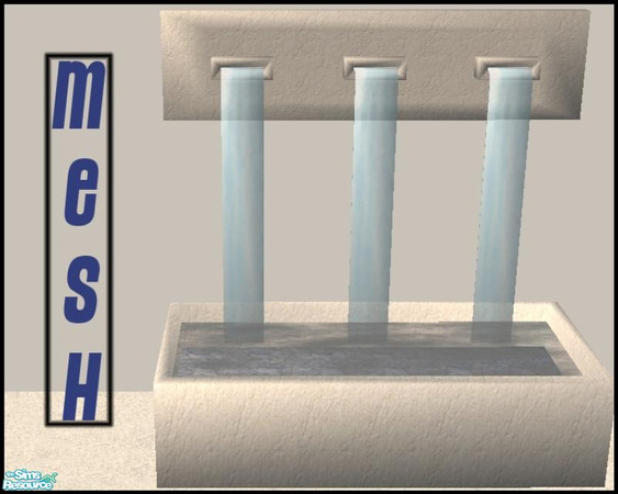 Sims 2 — Contemporary Faux Fountains Mesh by NewSimSimGirl — Contemporary style fountain with animated water texture.