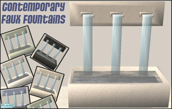 Sims 2 — Contemporary Faux Fountains by NewSimSimGirl — Contemporary fountains for your modern homes. Can be placed
