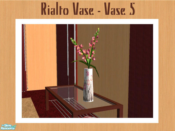 Sims 2 — The Rialto Vase - Vase 5 by Shakeshaft — Part of a set of recolours for my Rialto Lounge Set.