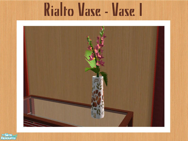 Sims 2 — The Rialto Vase - Vase 1 by Shakeshaft — Part of a set of recolours for my Rialto Lounge Set.