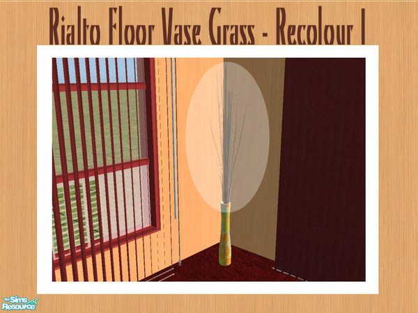 Sims 2 — The Rialto Floor Vase - Grass Recolour by Shakeshaft — Part of a set of recolours for my Rialto Lounge Set.