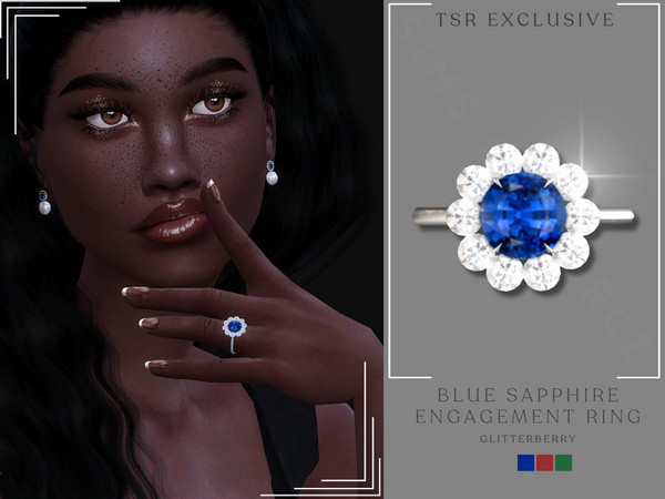 The Sims Resource - Blue Sapphire Engagement Rings