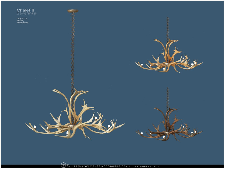 Severinka_'s Chalet II - ceiling lamp Horns TALL