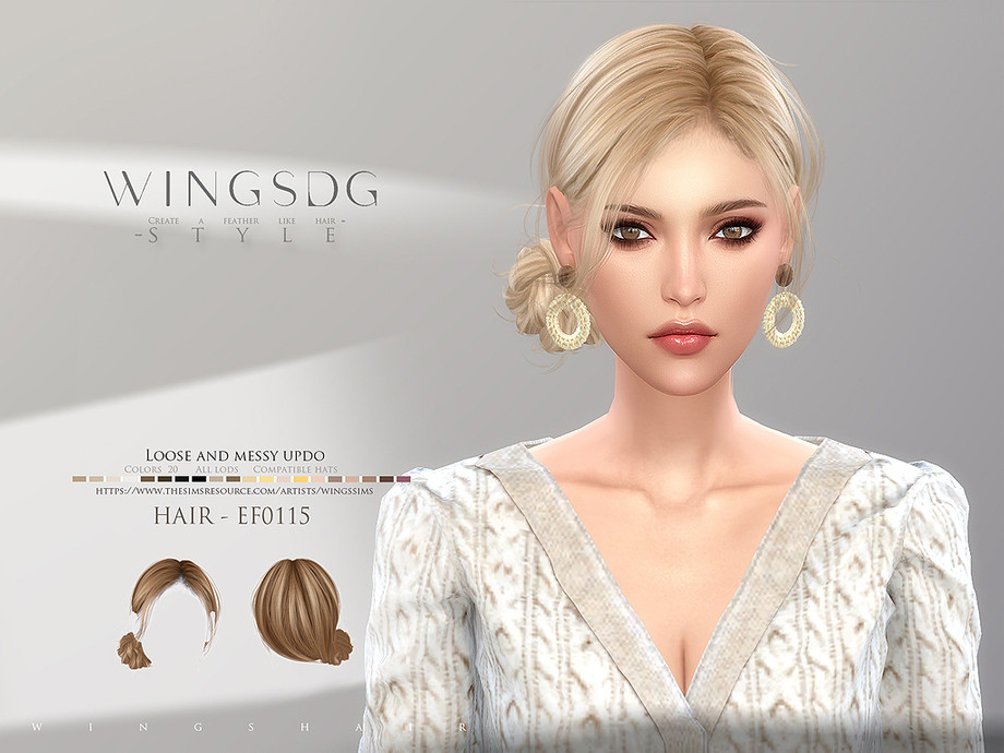 wingssims' WINGS-EF0115-Loose and messy updo