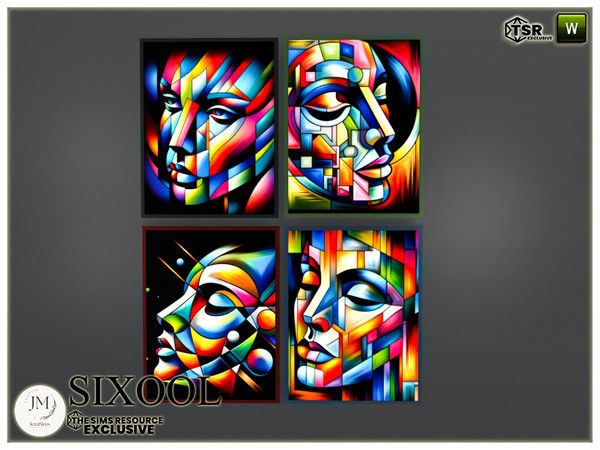 Sims 4 — Sixool living room wall paintings by jomsims — Dive into the modern luxury of my latest living room with clean