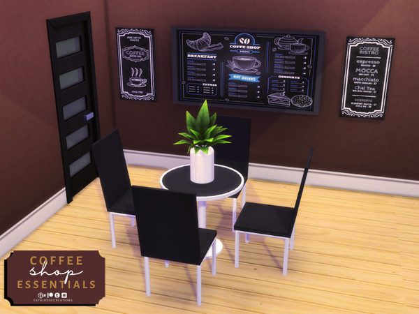 Sims 4 — FRC Folding Sign [The Coffee Shop Essentials Set] by FatalRose47 — Open up a lovely sleek coffee shop with these
