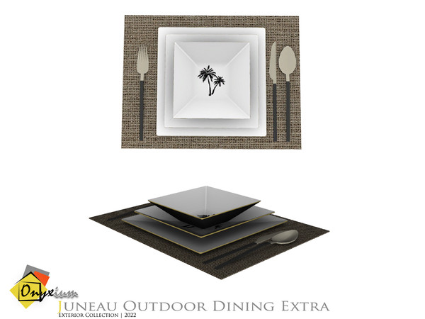 Sims 3 — Juneau Placemat With Fork, Knife, Spoon And Plates by Onyxium — Onyxium@TSR Design Workshop Outdoor And Garden