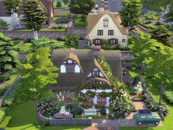 Sims 4 — Roses Cottage no cc by sgK452 — Nice cottage for a couple with a teenager or young adult, or simply 2 couples.