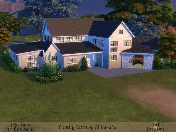 Sims 4 — Family Farm by Simara84 — This is a small modern farm for one family, a stable with space for 3 horses is