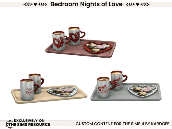 Sims 4 — kardofe_Bedroom Nights of Love_Breakfast on a tray by kardofe — Romantic style bedroom, with a beautiful wrought