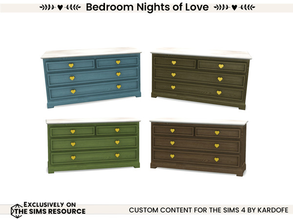 Sims 4 — kardofe_Bedroom Nights of Love_Chest of drawers by kardofe — Romantic style bedroom, with a beautiful wrought