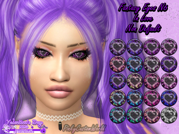Sims 4 — Fantasy Eyes N6 - In Love (Non Default) by PinkyCustomWorld — Cute fantasy inspired heart eyes in several