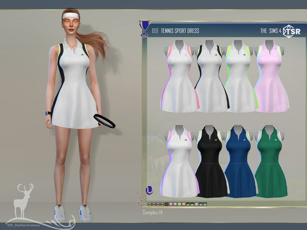 Sims 4 — TENNIS SPORT DRESS by DanSimsFantasy — Dress for sports activity inspired by tennis.