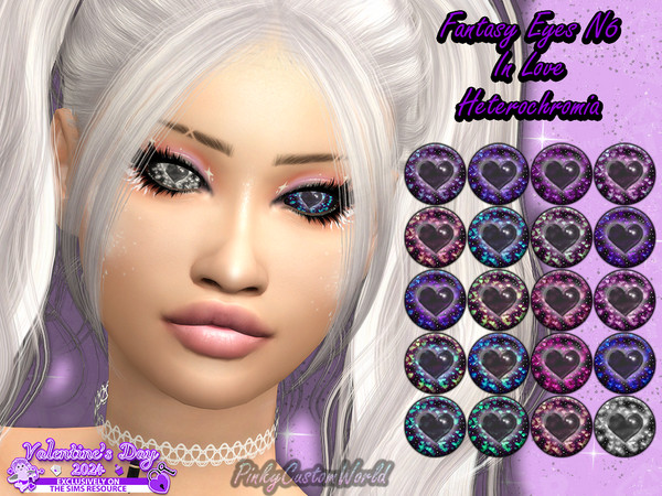 Sims 4 — FantasyEyes N6 - In Love Heterochromia Toddler by PinkyCustomWorld — Cute fantasy inspired heart eyes in several