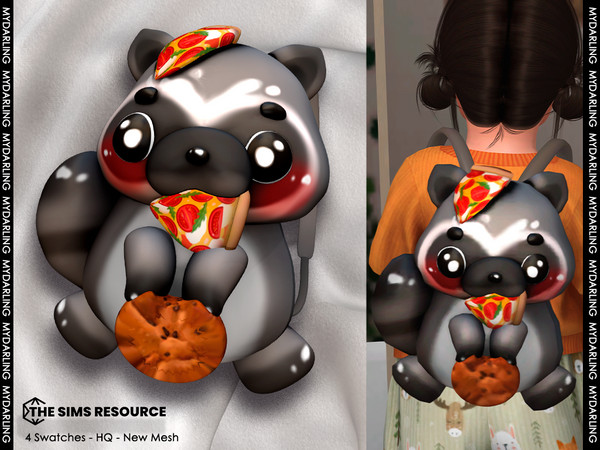 Sims 4 — Cute gluttonous raccoon backpack Toddler by Mydarling20 — new mesh