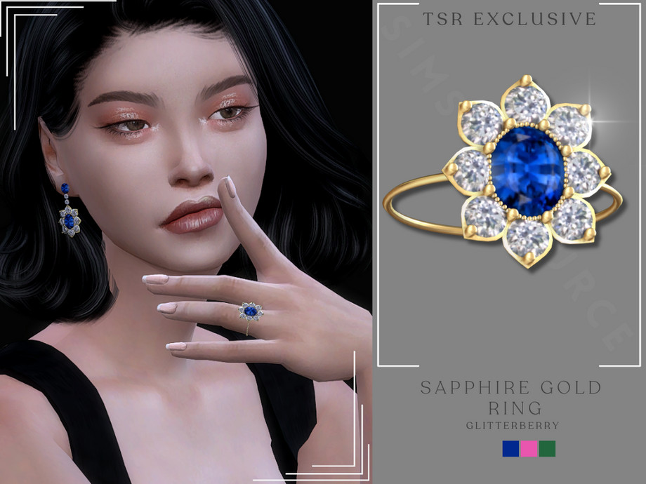 The Sims Resource - Sapphire Gold Ring