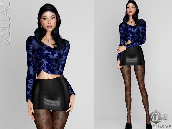 The Sims Resource - Leather Mini Skirt DO0214