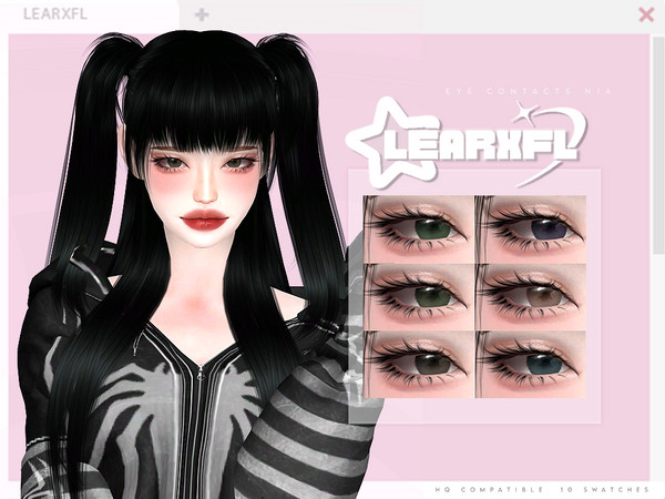 Sims 4 — [Learxfl] Eye Contacts N14 HQ by Learxfl — Eyes N14 , 10 swatches , HQ and BGC . Standalone item with thumbnail.