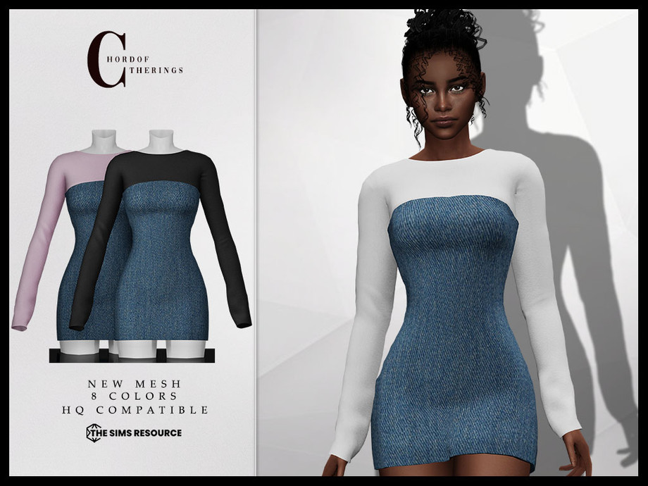 The Sims Resource - Denim Dress D-328