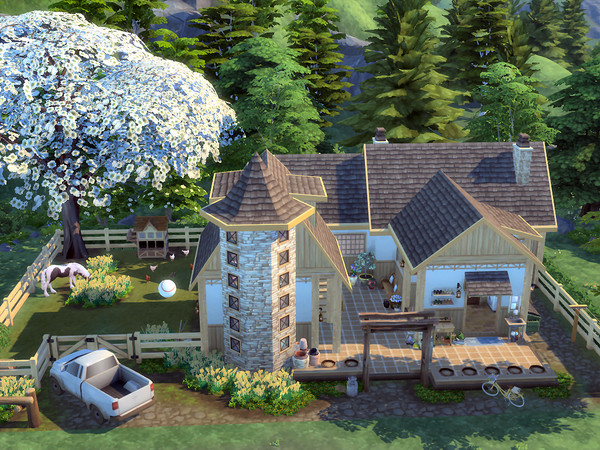 Sims 4 — Country Cottage no cc by sgK452 — What a delicious place, where the small family can live in harmony with nature