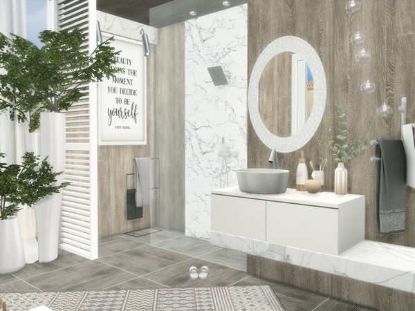 Sims 4 — Alta Bathroom by Suzz86 — Alta a fully furnished and decorated bathroom. Size 5x6 Value $ 6,900 Short Walls