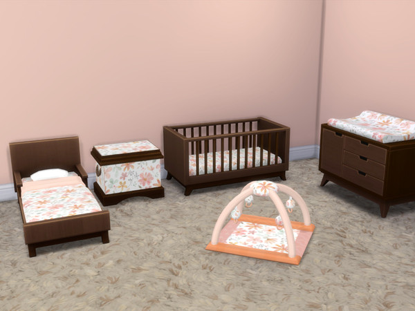 Sims 4 — Spring Flowers Toybox [Chicchatter87] by chicchatter872 — Recolored Nursery Set with a spring flower theme