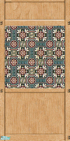 Sims 2 — Maxis Match: Antique Mission in Teal by c_literati — Wood trim to match the Maxis Mission objects in Open for
