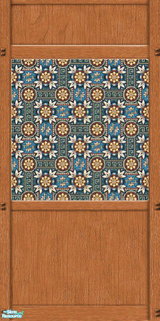 Sims 2 — Maxis Match:Antique Mission in Turquoise by c_literati — Wood trim to match the Maxis Mission objects in Open