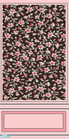 Sims 2 — black with flowers pink panel by daisylee — designed for Haunted Hollow
