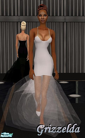 Sims 2 — Undeniably Unforgetable - White by Grizzelda — Floating on a cloud of tulle, this beautiful gown will set your