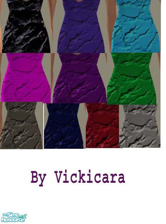 Sims 2 — Crinkle Effect Dress Collection by vickicara — Collection of 10 dresses in crinkle effect fabric. Re-colour of