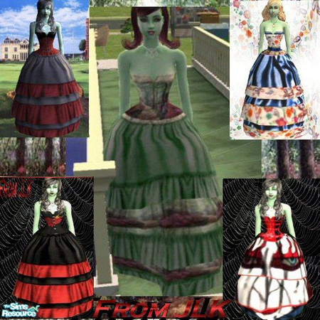 Sims 2 — Fluffy Layer Dresses by bunny8675309 —  5 different styles to choose from! You'll need the mesh! I Hope you like