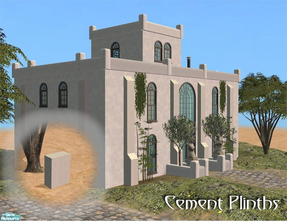 Sims 2 — Standard Foundation Plinth (Single) by Cyclonesue — Recolour in cement. To place one plinth on top of another,