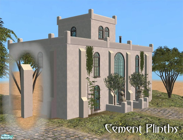 Sims 2 — Tall Chamfer by Cyclonesue — Recolour in cement. To place one plinth on top of another, you'll need to use the