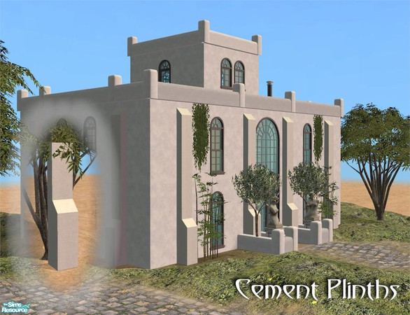 Sims 2 — Tall Double To Single Square by Cyclonesue — Recolour in cement. To place one plinth on top of another, you'll