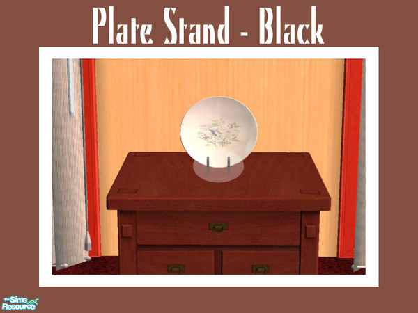 Sims 2 — Plate Stand - Black by Shakeshaft — Part of a new mesh set of decorative Porcelain and a Display Cabinet to show