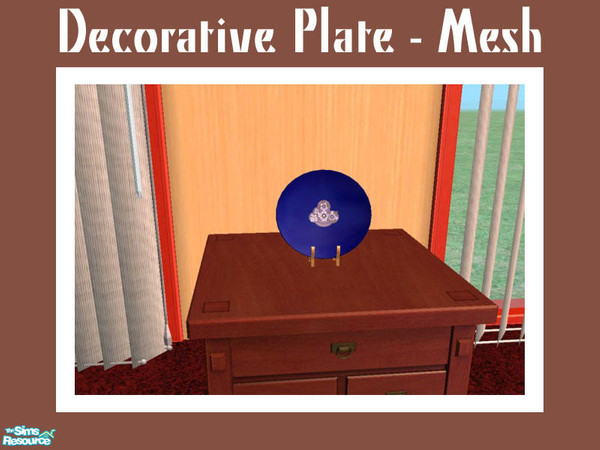 Sims 2 — Decorative Plate - Mesh by Shakeshaft — Part of a new mesh set of decorative Porcelain and a Display Cabinet to