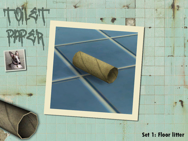 Sims 4 — Toilet paper litter 3 by Cyclonesue — Litter for your least favourite bathrooms!