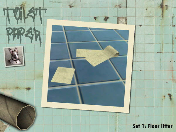 Sims 4 — Toilet paper litter 4 by Cyclonesue — Litter for your least favourite bathrooms!