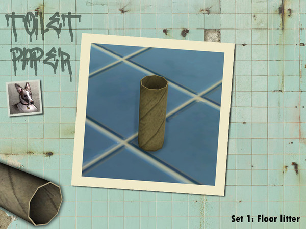 Sims 4 — Toilet paper litter 5 by Cyclonesue — Litter for your least favourite bathrooms!