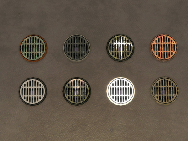 Sims 4 — Medium-sized Wetroom Drain by Cyclonesue — Decorative drain cover - repeat buy enabled. Can be found under decor