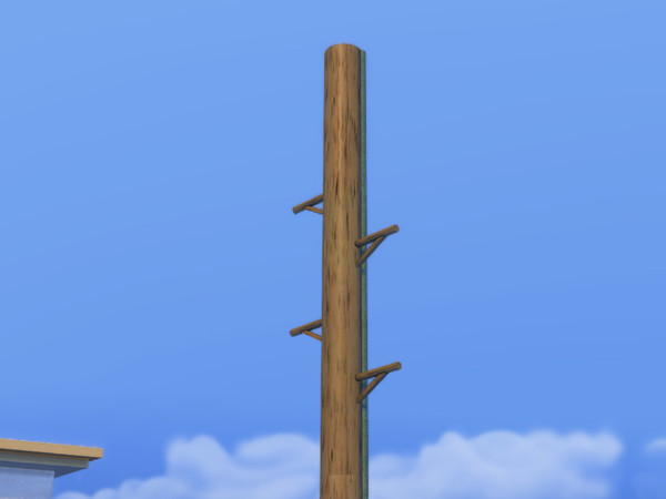 Sims 4 — Stand-alone Telegraph Pole (no wire points) by Cyclonesue — This pole doesn't need wires but can be used with