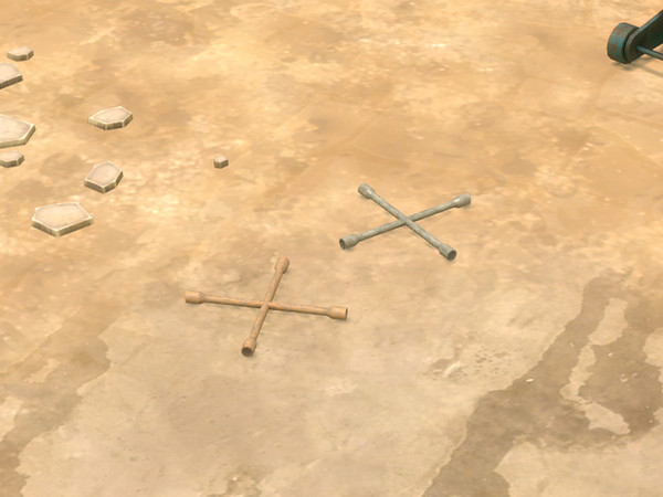 Sims 4 — Wheel Wrench by Cyclonesue — It wrenches off wheels. What else do I need to tell you? In rusty and new colours.