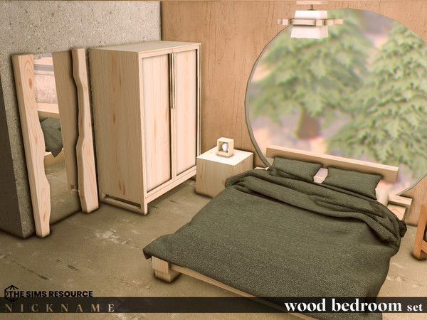 Sims 4 — wood bedroom set_double bed pillow by NICKNAME_sims4 — wood bedroom set 10 package files. wood bedroom
