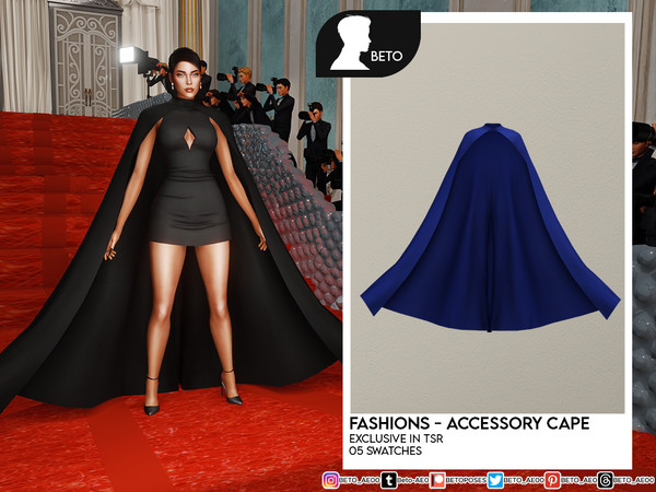 Sims 4 — Fashions (Accessory Cape) by Beto_ae0 — Elegant cape, enjoy it - 05 colors