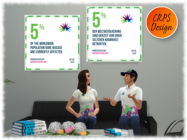Sims 4 — rdd painting 5% of the worldwide population by Stephanie_Mey1991 — 10 Rare Disease Day infographics. Each