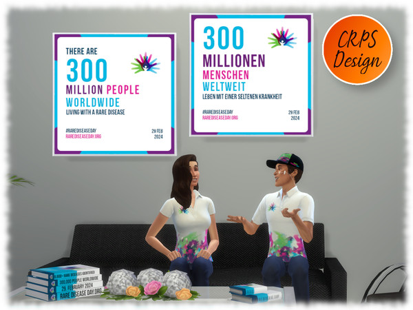 Sims 4 — rdd painting 300 Million people worldwide by Stephanie_Mey1991 — 10 Rare Disease Day infographics. Each picture