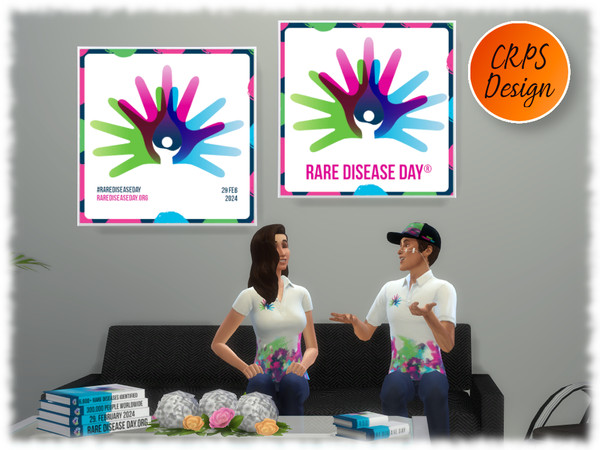 Sims 4 — rdd painting RARE DISEASE DAY LOGO by Stephanie_Mey1991 — 10 Rare Disease Day infographics. Each picture