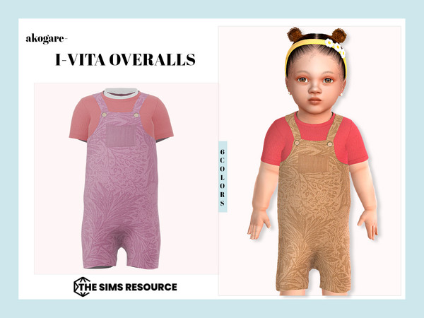 Sims 4 — I-Vita Overalls by _Akogare_ — Akogare I-Vita Overalls -6 Colors - New Mesh (All LODs) - All Texture Maps - HQ